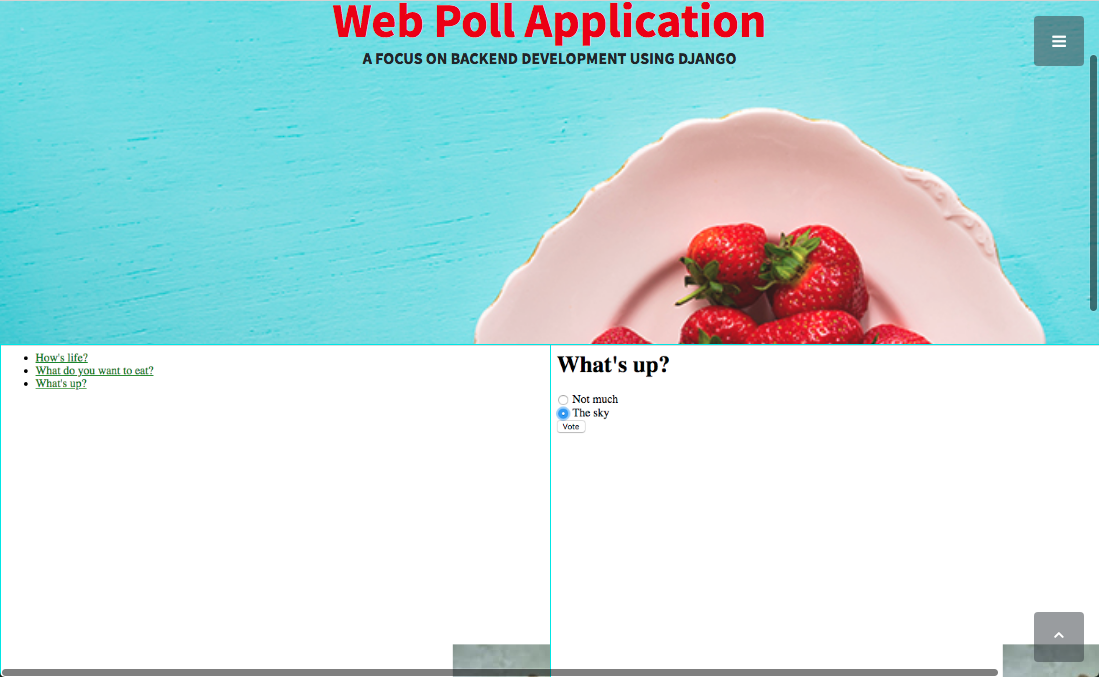 new web poll application page
