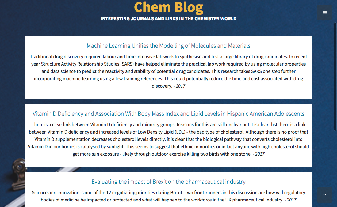 new chem blog page