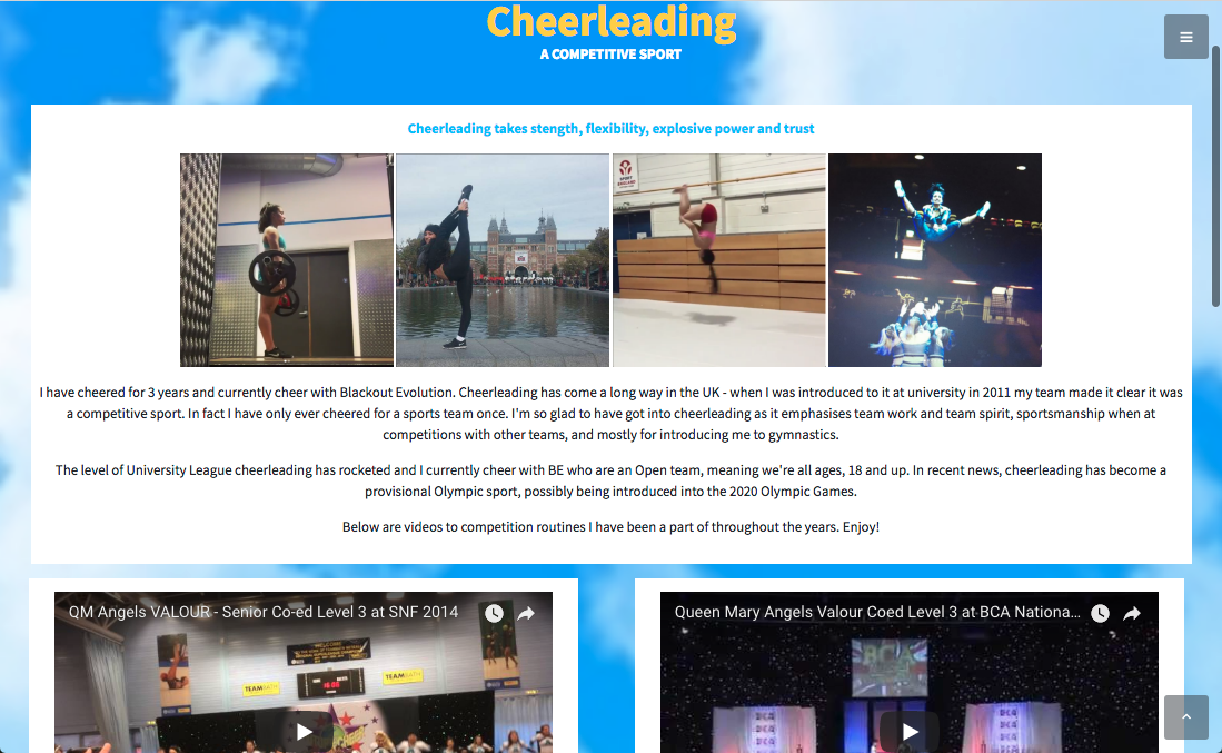 new cheerleading page