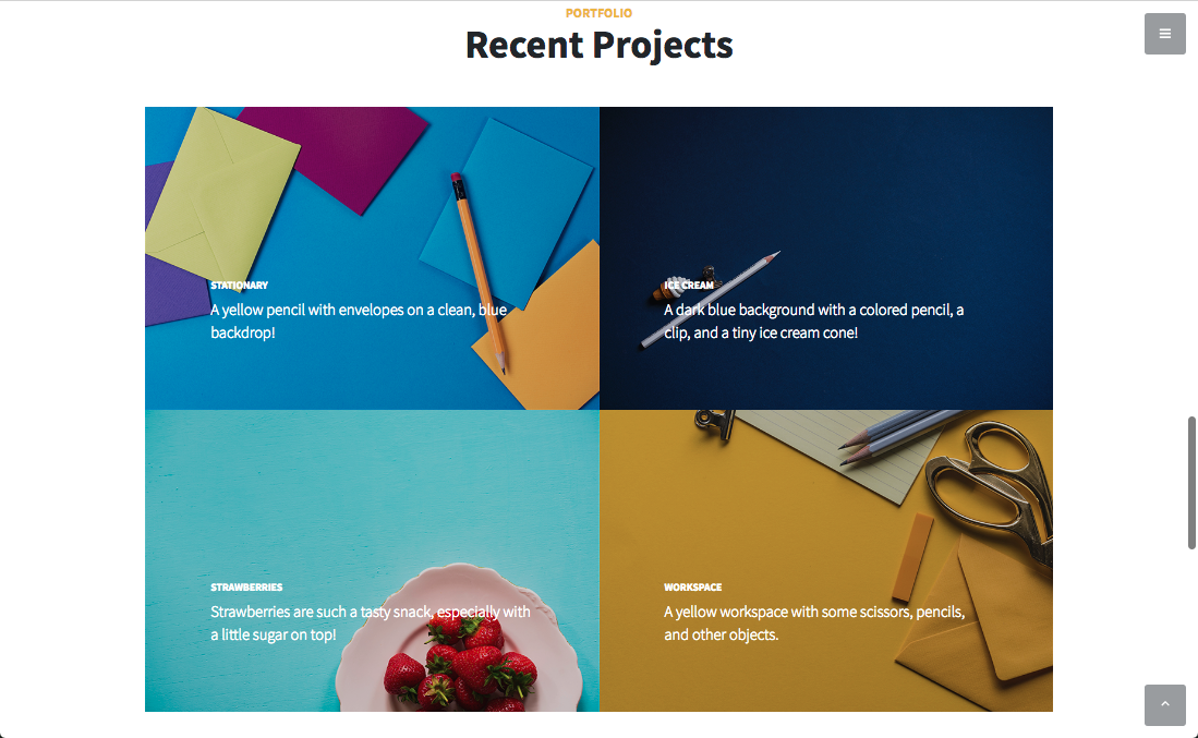 original bootstrap recent projects section